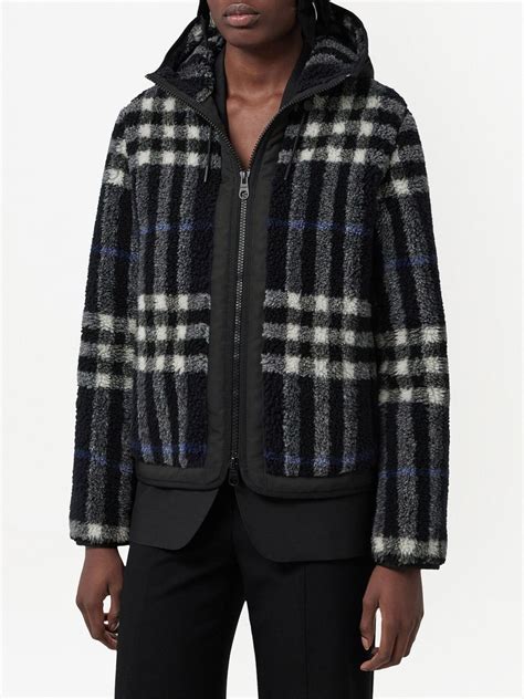 burberry london beat check lined jacket|Check Fleece Jacket in Salt .